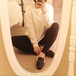 BDG Cable Sweater with Elbow Patch